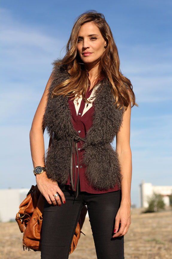 fur and leather waistcoat – lady addict