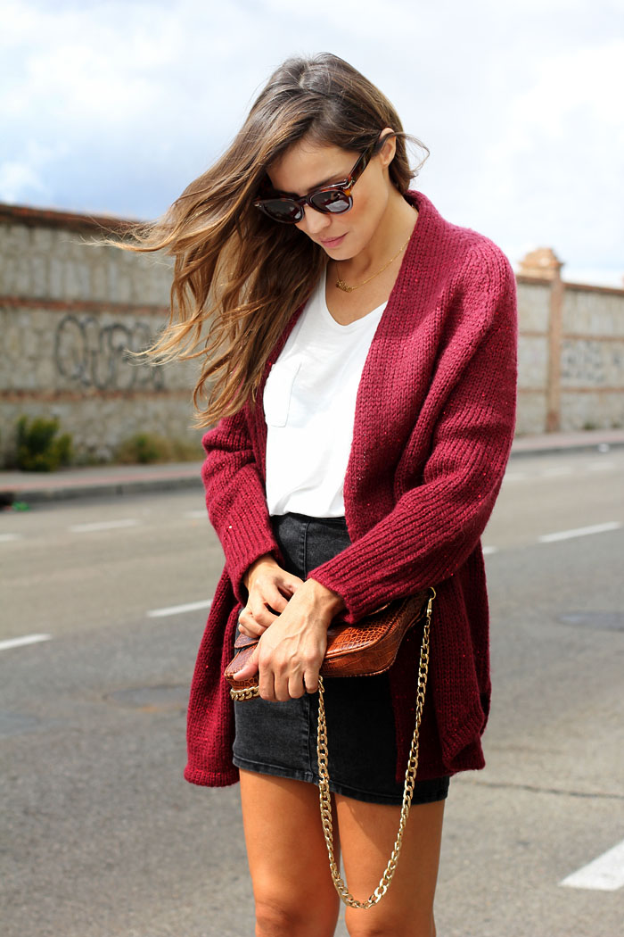long knitted cardi