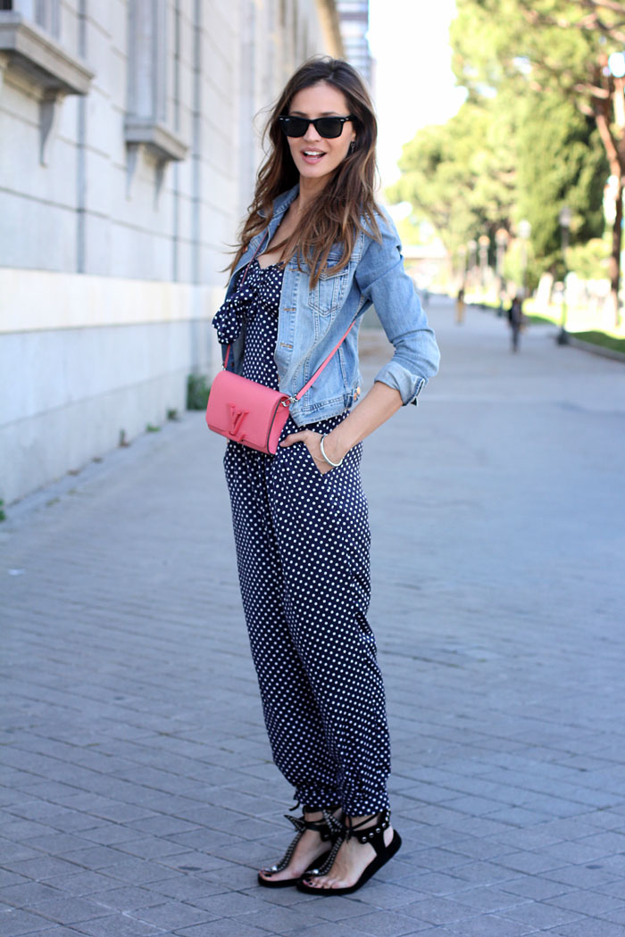 polka dotted jumpsuit